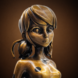 Escultura de bronce de mariquita