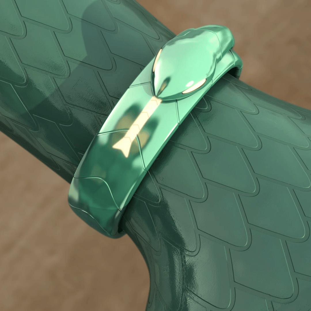 Viperion green blue teal snake bracelet