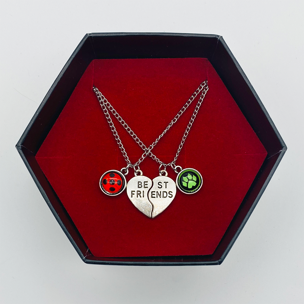 Cat Noir & Ladybug - Best Friend Heart Necklace